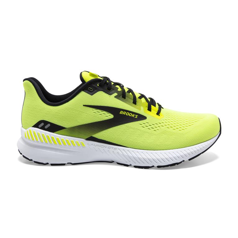 Brooks LAUNCH GTS 8 Energy Return Road Running Shoes Mens Sale - Nightlife/Black/White/GreenYellow (